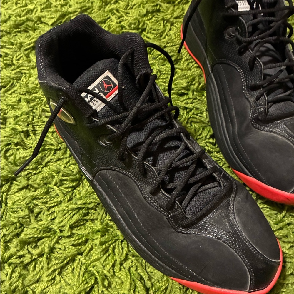 Jordan Black and Red Athletic Shoes